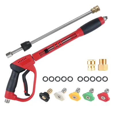 Zdjęcie produktu dla Pistolet do myjki ciśnieniowej, mocny pistolet do mycia 5000 PSI, mocny pistolet do mycia, 40-calowy pistolet do myjki ciśnieniowej, pistolet do myjki ciśnieniowej M22, blokada spustu bezpieczeństwa, 5 sztuk kolorowych końcówek dysz