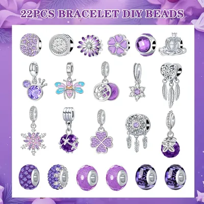 Produktbild von Adventskalender 2025 Frauen, 24-tlg Schmuck Adventskalender für Mädchen Teenager, DIY Armband Bastelset mit Anhängern, Weihnachtsgeschenk für Kinder
