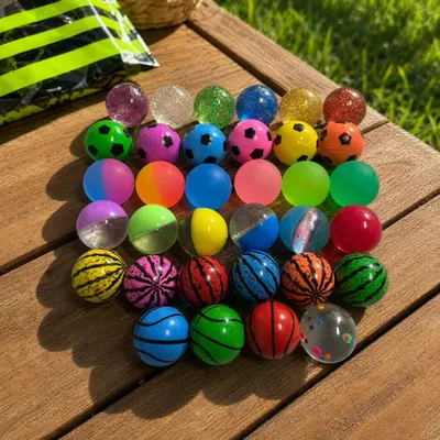 34 Flummis 32 mm für Kinder – Geburtstag, Adventskalender