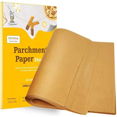 Obrázok produktu pre Pergamenový papier, výrezy, 200 kusov, 23 x 33 cm, hnedý, nepriľnavý, nebielený, 45 g/m²
