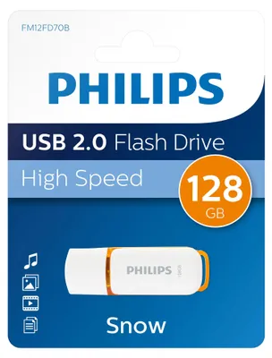 Zdjęcie produktu dla Philips FM12FD70B, 128 GB, USB Typu-A, 2.0, Pokrywka, 8 g, Biały