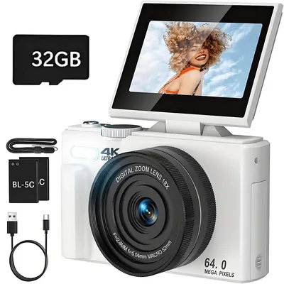 Produktbild von 3" LCD Bildschirm Einsteiger Kamera, HD Fotokamera,32GB Karte, 2 Akku, Autofokus, Beauty Filter,16X Digitalzoom