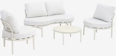 Immagine prodotto di Salotto da giardino in alluminio e tessuto, 4 posti, Beige