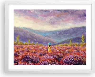Produktbild von Gerahmtes Poster - Weißer Rahmen - Feld Frau Landschaft - 50x40 cm - Wand Bild - Wanddeko - Wandbilder - Kunstposter - Wandposter - Bilderrahmen - Bilder - Kunstdruck - P2WAA50x40-5074