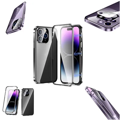 Image de Pour Apple iPhone 14 Pro Max Handy Case Magnet Glass Bumper Cover Etuis Case Cover