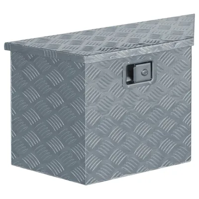 Image de Caisse en aluminium 70×24×42 cm Trapézoïdale Argentée