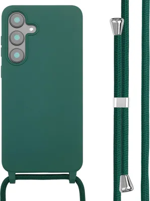 Zdjęcie produktu dla imoshion Silikonowe etui ze sznurkiem do Samsung Galaxy S25 FE - Ciemnozielony