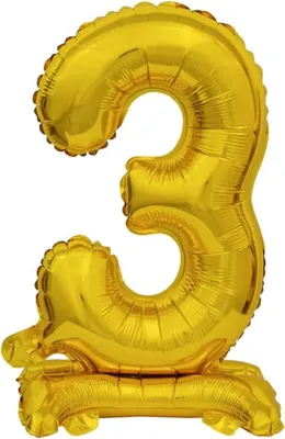 Produktbild von Folienballon Mini Zahl 3 gold