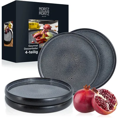 Produktbild von Moritz & Moritz SOLID 4x Kleine Teller 21 cm - Steinzeug Teller Set als Dessertt