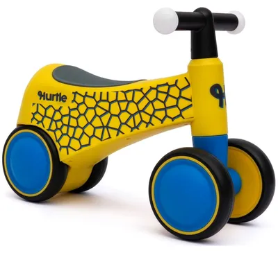Loopfiets met LED-Lenkrad, 4 Räder, Gelb, für Kinder 18-36 Monate