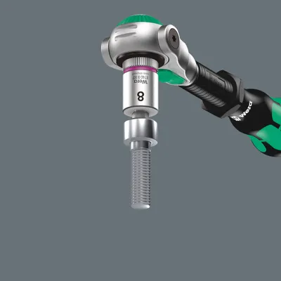 Produktbild von Wera 05003086001, Buchse, 3/8", Imperial, 1 Kopf/Köpfe, 3/16", Chrom-Vanadium-Stahl