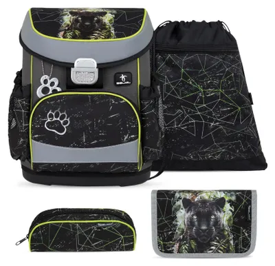 Produktbild von Belmil Mini-Fit ergonomisches Schulranzen-Set 4-teilig "Black Panther" mit Brustgurt