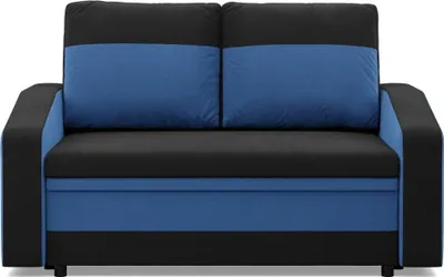 Produktbild von Klappsofa mit Schlaffunktion ORION, Sofa 2-Sitzer für Wohnzimmer Schwarz/Dunkelblau