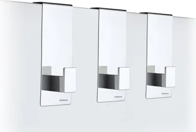 Three identical chrome hooks are displayed against a white background.