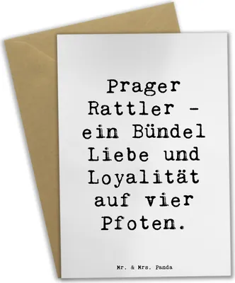 Produktbild von Mr. & Mrs. Panda Glückwunschkarte Spruch Prager Rattler - Weiß - Geschenk, kleine Hunde, osterkarte, Hundeliebhaber, Hunderasse, kleiner Hund, weihnachtskarten