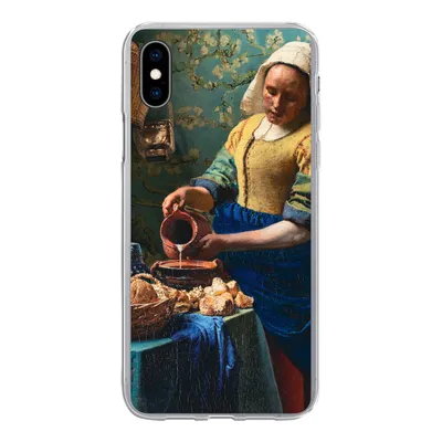 Produktbild von MuchoWow® Handyhülle Schutzhülle Hülle für iPhone Xs Milchmädchen - Mandelblüte - Alte Meister Silikon Softcase Handy Hülle - Handytasche