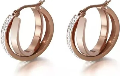 Produktbild von AD-15269 Ohrringe Gold/Rosa – Eleganter Schmuck KP15269