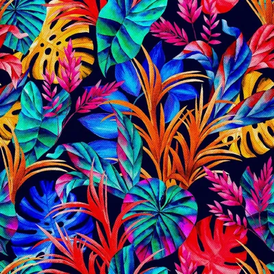Immagine prodotto di OUTDOOR DECOSTOFFS OXFORD - Motivo foglie tropicali colorate I DX290