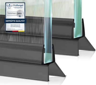 Produktbild von Duschdichtung 2x - Verlängerter Wasserabweiser - Ideale Dichtung für 4-5mm Glastüren in Duschen 4-5mm (Schwarz)