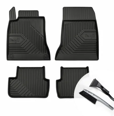 Productafbeelding van moto-MOLTICO rubberen vloermatten voor auto, set van 4 stuks, all-weather rubberen voetmatten met rand - geschikt voor Mercedes-Benz CLA C117, modeljaren 2013-2019