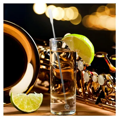 Produktbild von 2 Stück Edelstahl Rührstäbchen Flach Gepresst Silber Wiederverwendbar für Kaffee Cocktails Tee