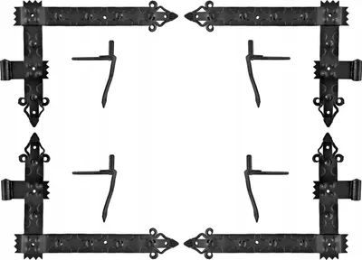 Produktbild von Scharnier GurtbandScharnier Winkelscharnier FEINZ - 450 mm - Retro Design - Robuste Qualität - 4 Stück Set