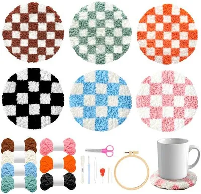 Image de Kit de broderie pour débutants - Support en plastique pour la technique du punch needle - Kit d'art DIY - Art et artisanat - Support simple pour l'artisanat