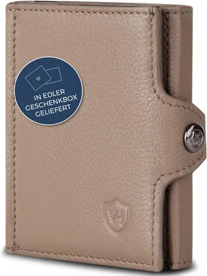 Produktbild von Slim Wallet mit XL Münzfach & RFID-Schutz - Mini Geldbörse Herren & Damen - Kartenetui Kreditkartenetui - Portmonee Geldbeutel Portemonnaie klein