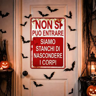 Imagen del producto de Letrero decorativo para Halloween, para colocar en la puerta de la casa, decoración para jardín, adorno de Halloween