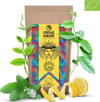 Produktbild von Pachamama - Guayusa Tee Bio Menta Limón 100g - Mit Minze, Zitronengras, Zitronenschale - Sanft Belebend, Erfrischend, Für Fokus - Aus Ecuador