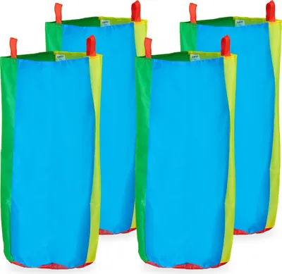 Produktbild von Relaxdays Hüpfsäcke, 4er Set, Outdoor Spiele für Kinder, Sackhüpfen Geburtstag & Party, mit Griffen, Polyester, bunt