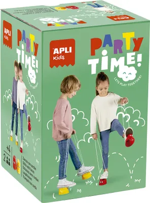 Produktbild von APLI Kids Topfstelzen PARTY TIME 2er Set 2 Paar Stelzen mit Schnur