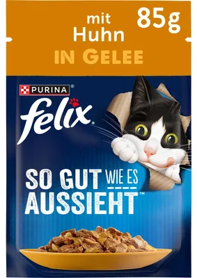 Produktbild von FELIX So gut wie es aussieht Nassfutter für Katzen mit Huhn, 26 x 85g
