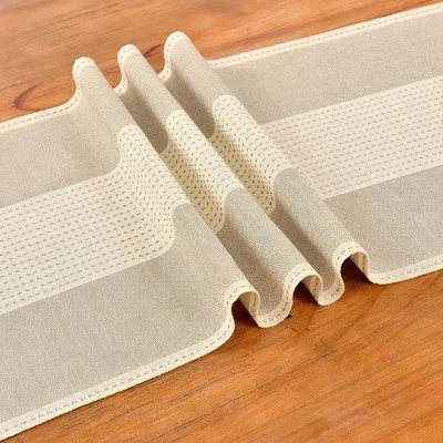 Obrázek produktu pro Makramé běhoun na stůl, 180 cm, bavlna, len, se střapci, světlý, kávový