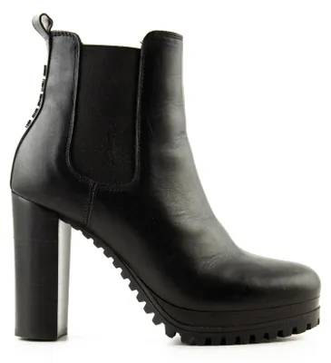 Produktbild von Tommy Jeans Damen Pin Logo Leder schwarz Stiefel 38