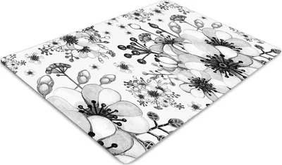 Obrázok produktu pre Podlahová ochranná podložka - Ochranná podložka pod stoličku - Podlahová podložka - 100x70 cm - Čierna a biela