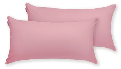 Produktbild von Brielle 2er Set 100% Baumwolle Kissenbezug mit verdecktem Reißverschluss 40 x 80 cm Rosa