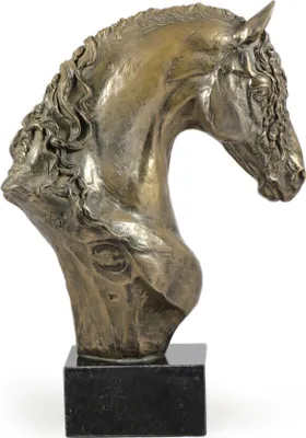 Imagen del producto de Art-Dog Busto – Yegua frisona – moldeado en polvo de bronce y resina