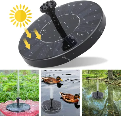 Obrázok produktu pre Yakimz Solárne fontány Záhradné čerpadlá Solárne čerpadlo 190L/h Solárna fontána, 7V 1,5W solárne čerpadlo Solárne vodné čerpadlo, záhradný monokryštalický solárny panel