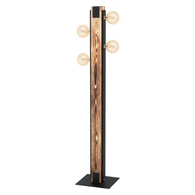 Productafbeelding van EGLO Layham, Zwart, Bruin, Slaapkamer, Woonkamer, Staal, Hout, IP20, II, E27