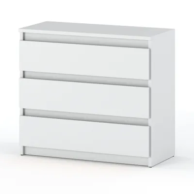 Produktbild von STIV Möbel | Kommode Weiß Matt 80x33,5x71,5 cm | 3 Schubladen | Modern & minimalistisch | Stauraum Schlafzimmer