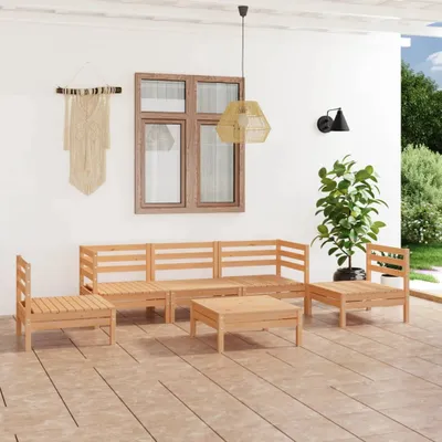 Produktbild von The Living Store 6-tlg. Garten-Lounge-Set Kiefer Massivholz