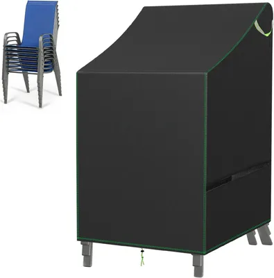 Produktbild von Gartenstuhl Abdeckung, 420D Oxford, wasserdicht, UV-Schutz, schwarz, für Garten