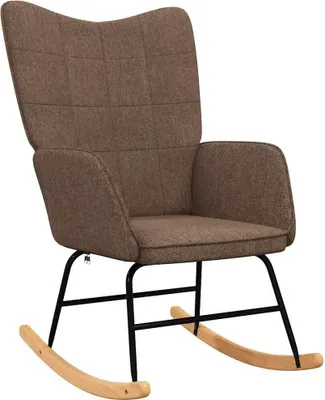 Zdjęcie produktu dla vidaXL Fotel bujany brązowy materiał