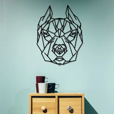 Immagine prodotto di Wallity, Pit Bull, decorazione da parete, nero, metallo, 43 x 56 cm