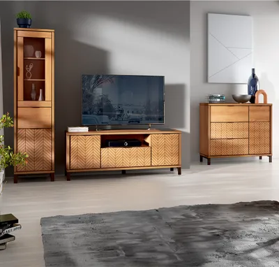 Produktbild von Wohnzimmermöbel Set 3-teilig modern in Eiche FABRIANO-161