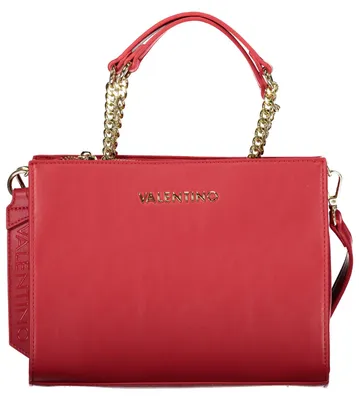 Produktbild von Elegante Damenhandtasche in Rot mit Kettenhenkeln und Schutzfüßen