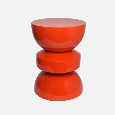 Produktbild von sweeek - Beistelltisch, Sofatisch, Nachttisch aus Metall mit Glanzeffekt Ø32 x H44,5cm - Orange