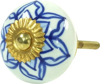 Produktbild von Keramik Möbelknopf, Möbelknauf Möbelgriff, Schranktürknöpfe, Möbelknöpfe, Schubladengriff - Modell 121, Weiß, 4*4*8 cm, Möbelknöpfe