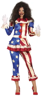 Productafbeelding van Guirca Patriottisch clownvrouw kostuum, maat S